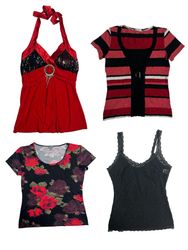 Y2K Romantic Red Hot Tops: TT-158