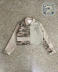 Upcycled The Camo Contrast Cropped Jacket