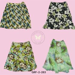 Flora Poly Skirt – Elegant Floral Print A-Line Ski..