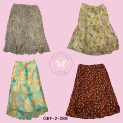 Orange Printed Poly Skirt for Women  (GRF-2-289)