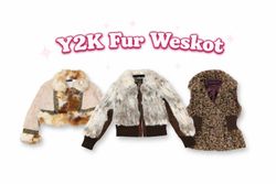Y2K Fur Waistcoat – Vintage Glam Gilet – Statement..