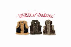 Luxury Afghan Fur Gilet – Bold Contrast Trim – Vin..