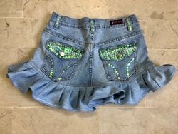 Y2k Upcycled denim mini pleated Skirt - moq 10