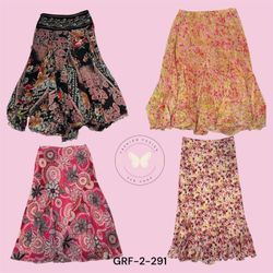 Pink Floral Poly Skirt – Lightweight & Flowy (GR-2..