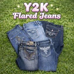 Y2K flared jeans women