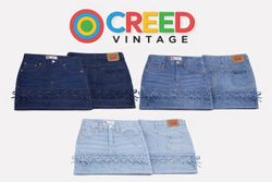 CR1393 Upcycled Denim Mini Skirt
