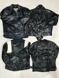 Black Bikers Vintage Leather Jackets | 14