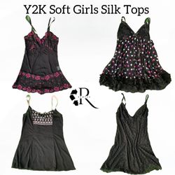 Y2K Soft Girl Silk Tops Rw-1621