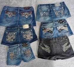 CR6858 Upcycled Miss Me Shorts