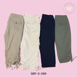 Women’s Cargo Capri Shorts – Multi-Pocket Casual S..