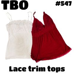 Lace trim tops  #547