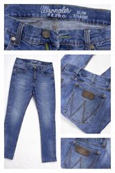 Wrangler Retro Slim Straight Blue Denim Jeans