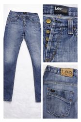 Lee Vintage Button Fly Blue Denim Jeans