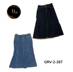 Women’s Y2K Denim Maxi Skirt – 90s Inspired Long S..