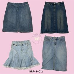 Denim Midi Skirt – High-Waist A-Line, Light Blue W..