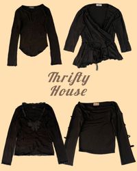 Black Baby Goth Y2k Tops(TH/262)