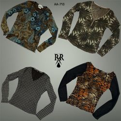 Y2K Boho Earthy Tone Full Sleeve Mesh Mix Tops (AA..