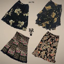Y2K Black Rave Floral Summer Skirts (AA-716)