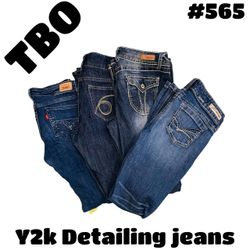Y2k detailing jeans # 565