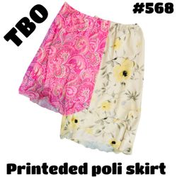 Printed poli skirt #568