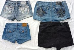 CR6910 Upcycled Miss Me & True Religion Shorts