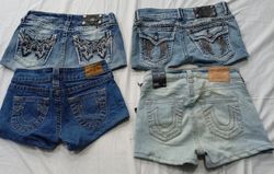 CR6916 Upcycled Miss Me & True Religion Shorts