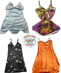 Vintage Y2K Slip Dress & Nightwear Bundle –  Satin..