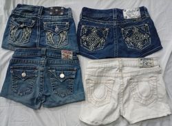 CR6924 Upcycled Miss Me & True Religion Shorts
