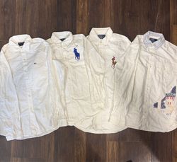 authentic ralph lauren shirts - all white
