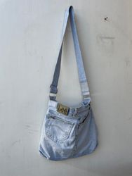 Upcycled Lee, Levi’s, Wrangler Branded Crossbody D..