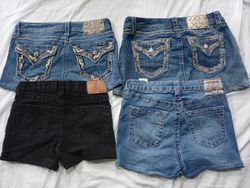 CR6926 Upcycled Miss Me & True Religion Shorts
