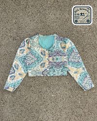 Upcycled Quilted Puff Sleeve Crop Jacket