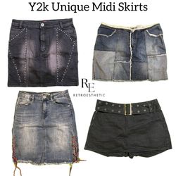 Y2K Unique Denim Mini Skirts RE-2840
