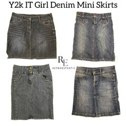 Y2K NYC IT Girl Denim Midi Skirts RE-2842