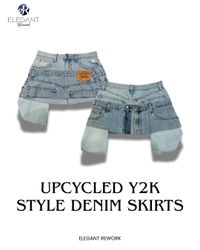 UPCYCLED Y2K Style Denim Skirts - EVR0173