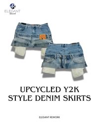 UPCYCLED Y2K Style Denim Skirts - EVR0179
