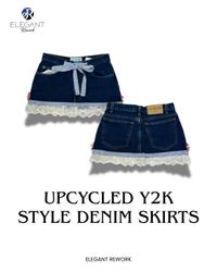 UPCYCLED Y2K Style Denim Skirts - EVR0181