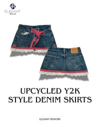 UPCYCLED Y2K Style Denim Skirts - EVR0182