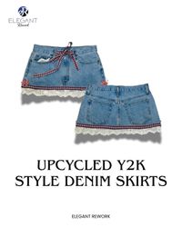 UPCYCLED Y2K Style Denim Skirts - EVR0183