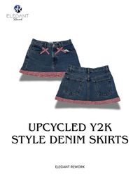UPCYCLED Y2K Style Denim Skirts - EVR0186