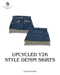 UPCYCLED Y2K Style Denim Skirts - EVR0189