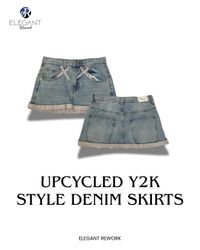 UPCYCLED Y2K Style Denim Skirts - EVR0190