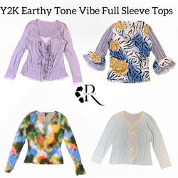 Y2K Earthy Vibe Tone Full Sleeve Tops Rw-1635