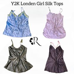 Y2K London Girl Silk Tops Rw-1639