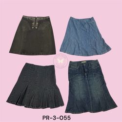 Women’s Stretch Denim Midi Skirt – Comfortable Mid..