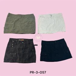 High Waist Cotton Cargo Mini Skirt with Pockets  (..