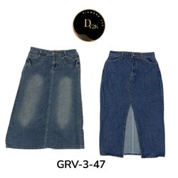 Y2K Blue Denim Long Skirt – Vintage Fashion Essent..