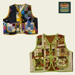 Upcycled Front Tie Quilt Gilets