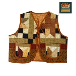 Upcycled Front Tie Quilted Gilet
