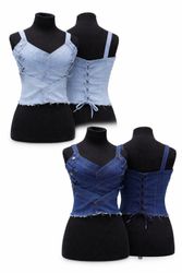 CR1398 Upcycled Strap Corset Top